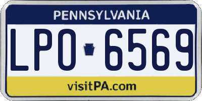 PA license plate LPO6569
