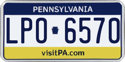 PA license plate LPO6570