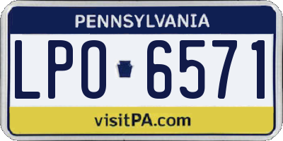 PA license plate LPO6571