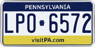 PA license plate LPO6572