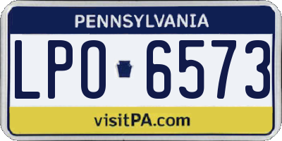 PA license plate LPO6573