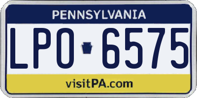 PA license plate LPO6575