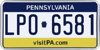 PA license plate LPO6581