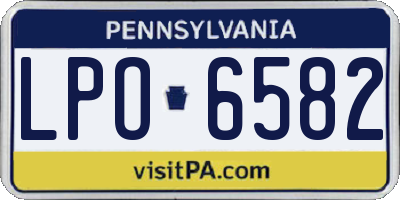 PA license plate LPO6582