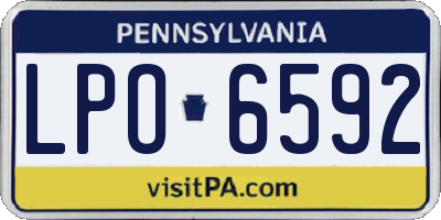 PA license plate LPO6592