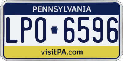 PA license plate LPO6596