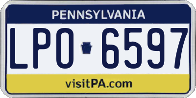 PA license plate LPO6597