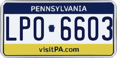 PA license plate LPO6603
