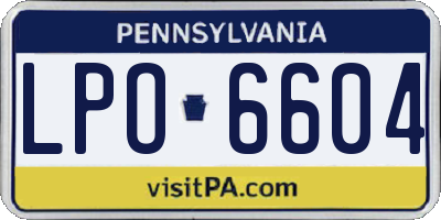 PA license plate LPO6604
