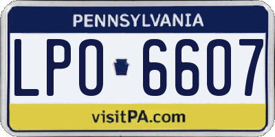 PA license plate LPO6607