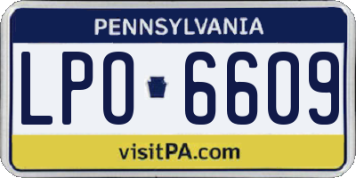 PA license plate LPO6609