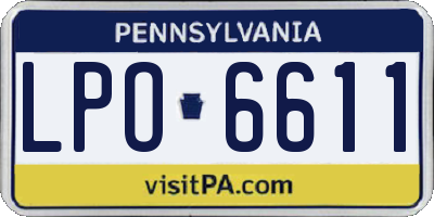 PA license plate LPO6611