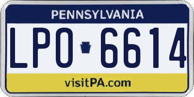 PA license plate LPO6614
