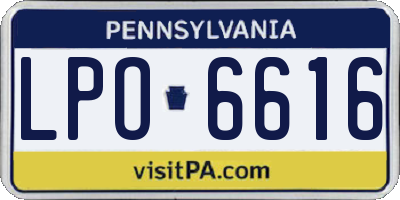 PA license plate LPO6616