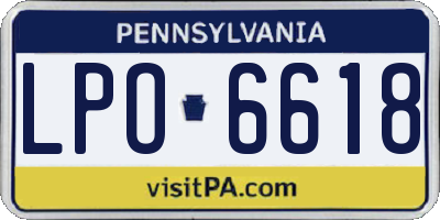 PA license plate LPO6618