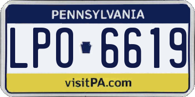 PA license plate LPO6619
