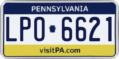 PA license plate LPO6621