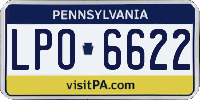PA license plate LPO6622