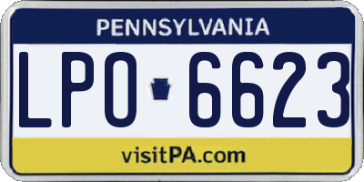 PA license plate LPO6623