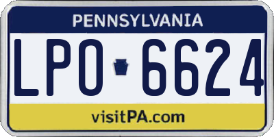 PA license plate LPO6624