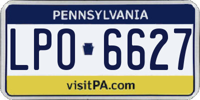 PA license plate LPO6627