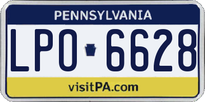 PA license plate LPO6628