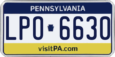 PA license plate LPO6630