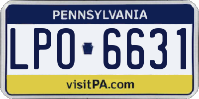 PA license plate LPO6631