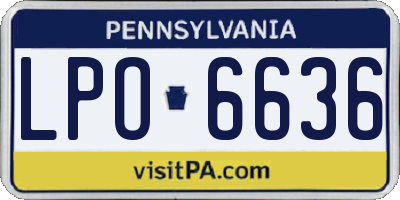 PA license plate LPO6636