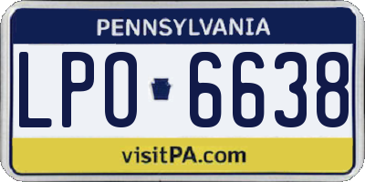 PA license plate LPO6638