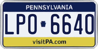 PA license plate LPO6640