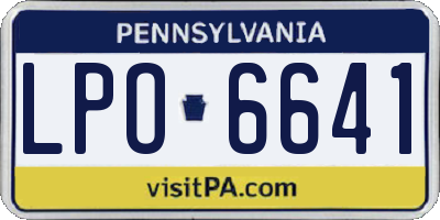 PA license plate LPO6641