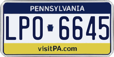 PA license plate LPO6645