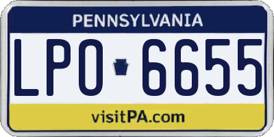 PA license plate LPO6655