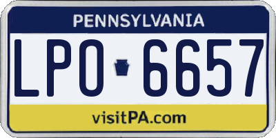 PA license plate LPO6657