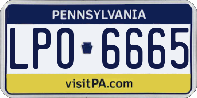 PA license plate LPO6665