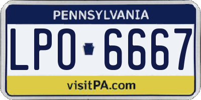 PA license plate LPO6667