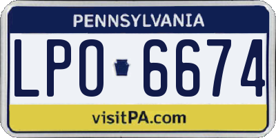 PA license plate LPO6674