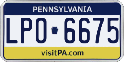 PA license plate LPO6675