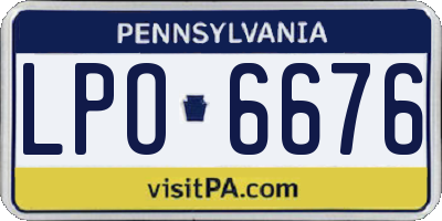 PA license plate LPO6676