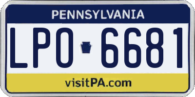 PA license plate LPO6681