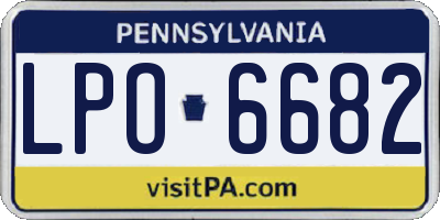 PA license plate LPO6682