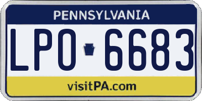 PA license plate LPO6683