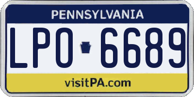 PA license plate LPO6689