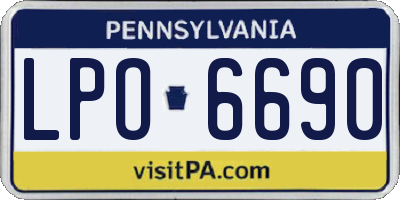 PA license plate LPO6690
