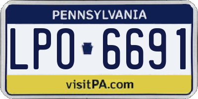 PA license plate LPO6691