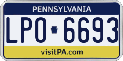 PA license plate LPO6693