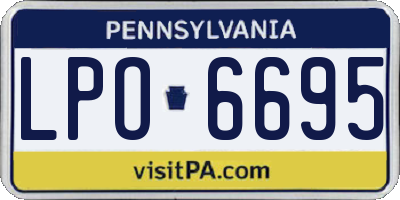 PA license plate LPO6695