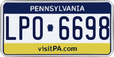 PA license plate LPO6698