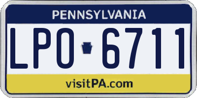 PA license plate LPO6711